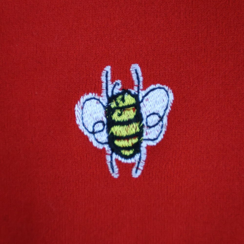 Vintage 70s Ceebee Colorblock Track Jacket Large Retro Bee Patch Red White Blue - Picture 2 of 10